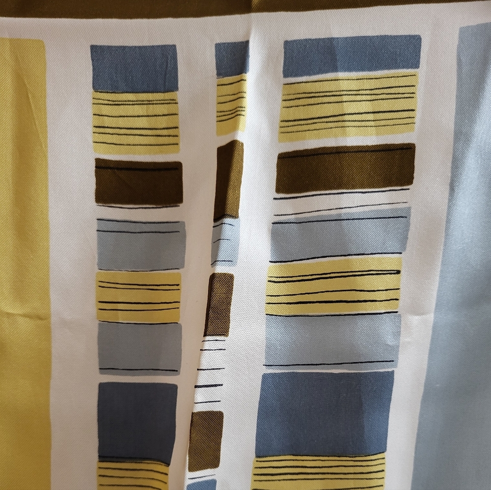 Vintage Vera Neumann Geometric Print Scarf Rayon Silk 1970s Japan - Picture 8 of 9